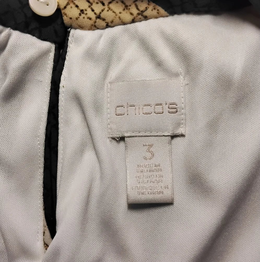 Chico's Black and Tan Reptile Print Halter Dress - Picture 2 of 3